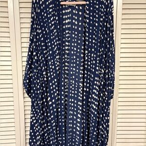 RODEBJER Navy Caftan with white and orange details